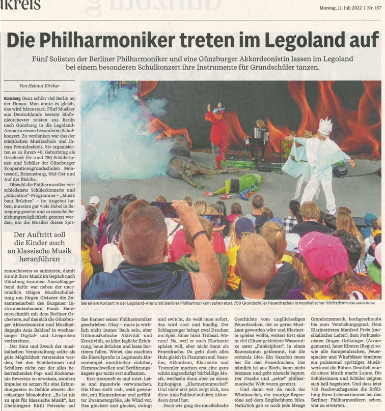 Die Philharmoniker treten im Legoland auf